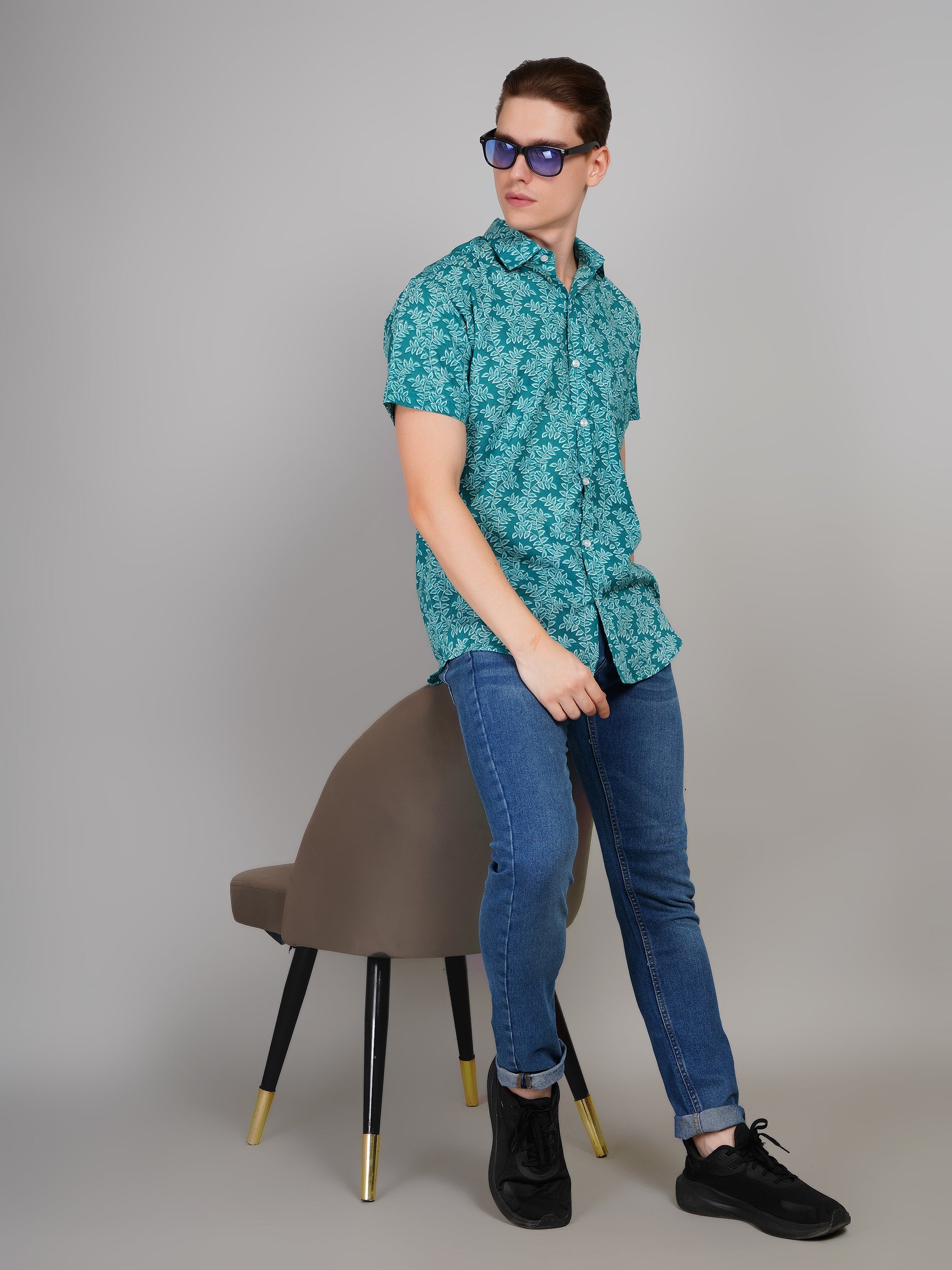 Louis Monarch Premium Jaipuri Printed Cotton Half Sleeve Casual Shirt